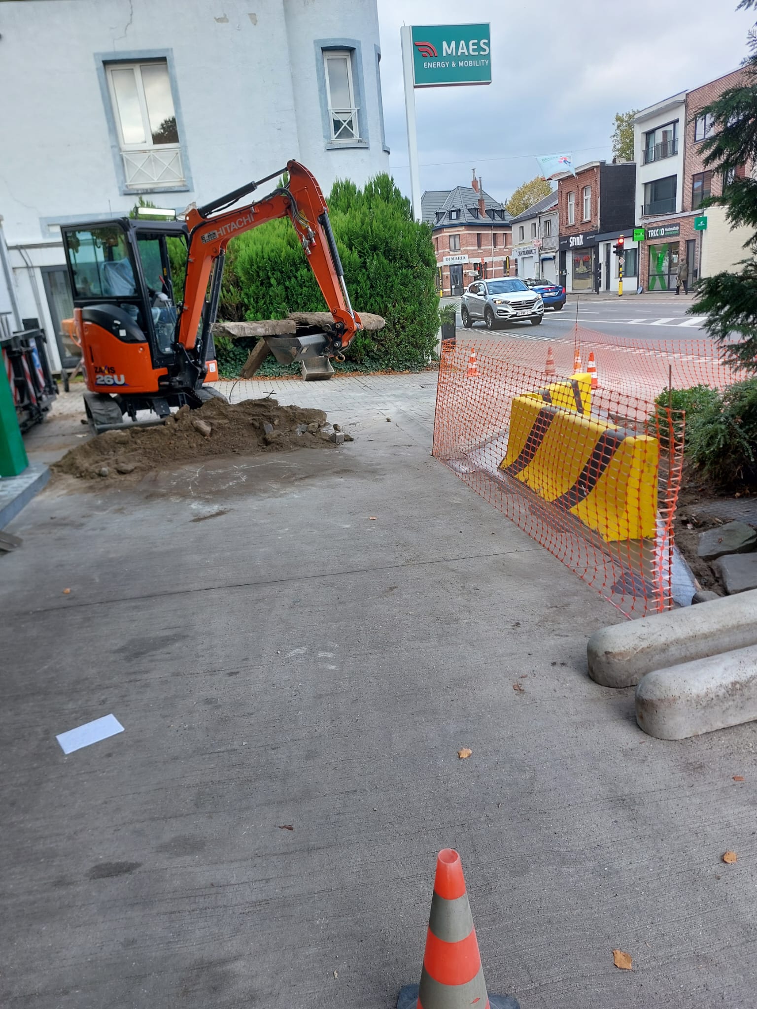 Tankstationwerken in uitvoering